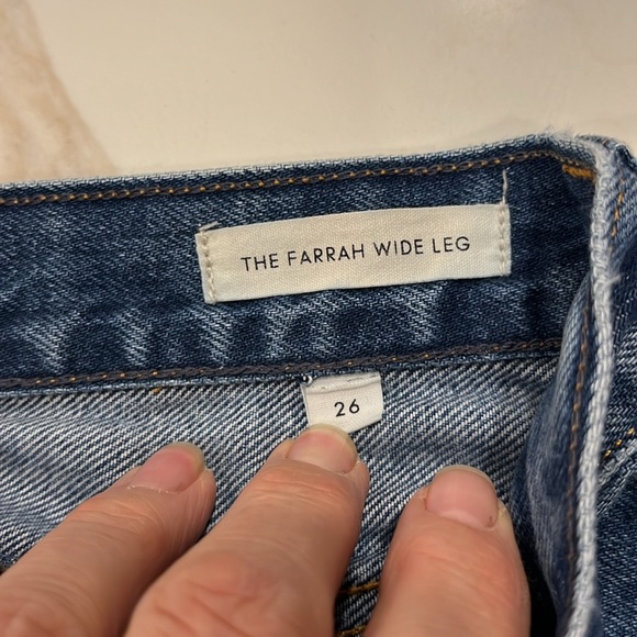 NWOT The Farrah Wide Leg Denim Forum button fly high rise blue denim jeans - Picture 11 of 14